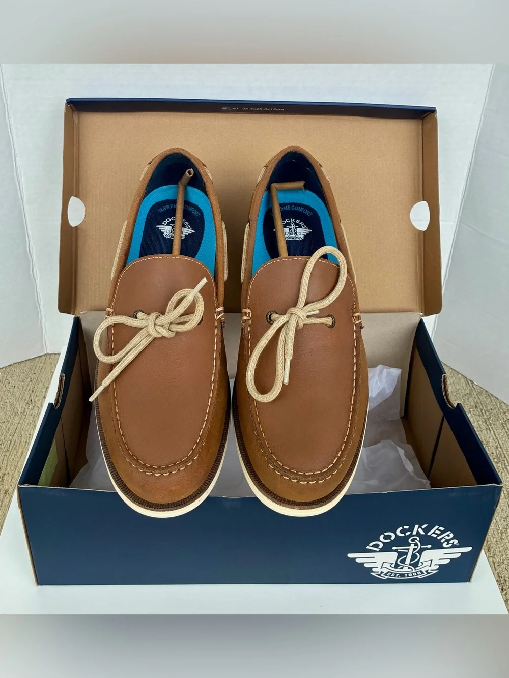 Dockers Darnell Men's Boat Shoes 10.5W Dark Tan - 90-34412 - NEW IN BOX (NIB)